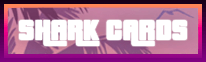 Menu button with the words "shark cards" in the center