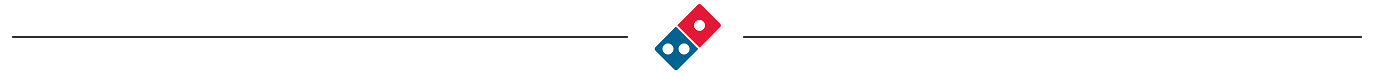 Page divider with the Domino's logo in the center