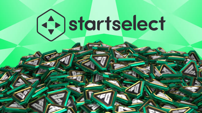 Logos of Startselect and EA displayed 