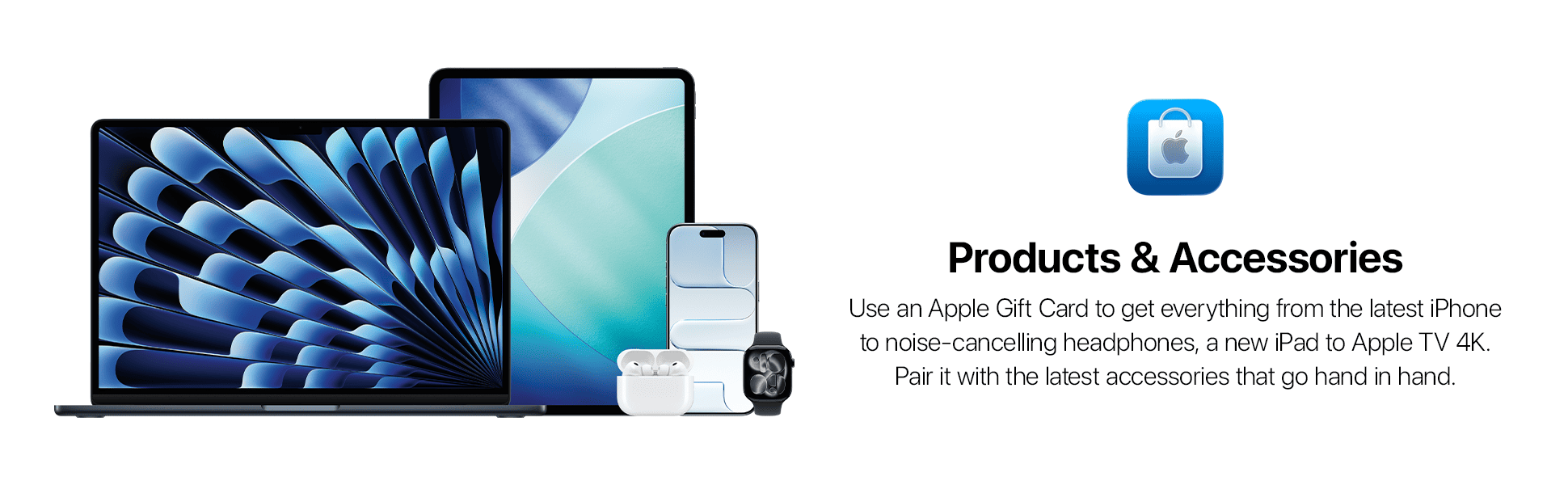 Apple products and accessories banner
