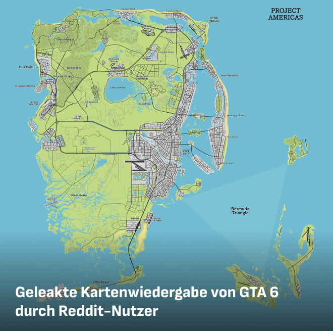 GTA 6 Leaked Map rendition by Reddit users 