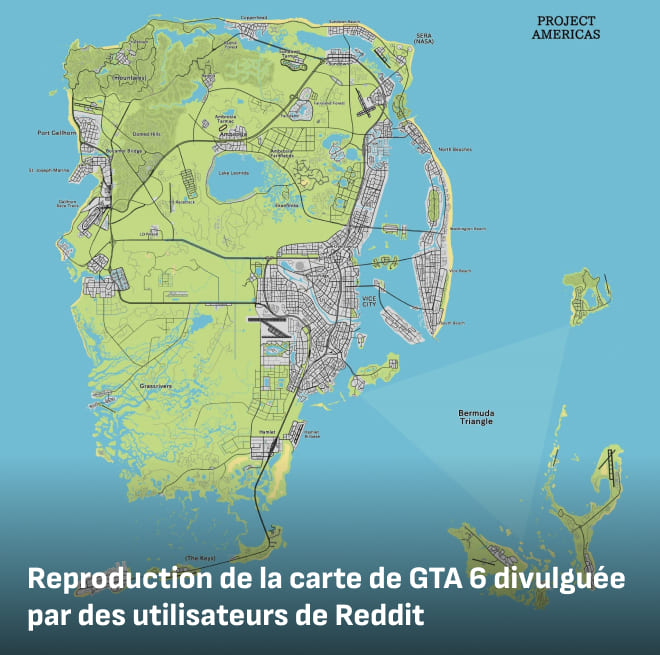 GTA 6 Leaked Map rendition by Reddit users 