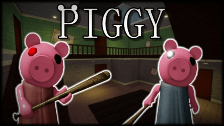 Two pig characters with weapons standing next to each other.
