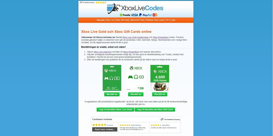 XboxLiveCodes.se år 2013