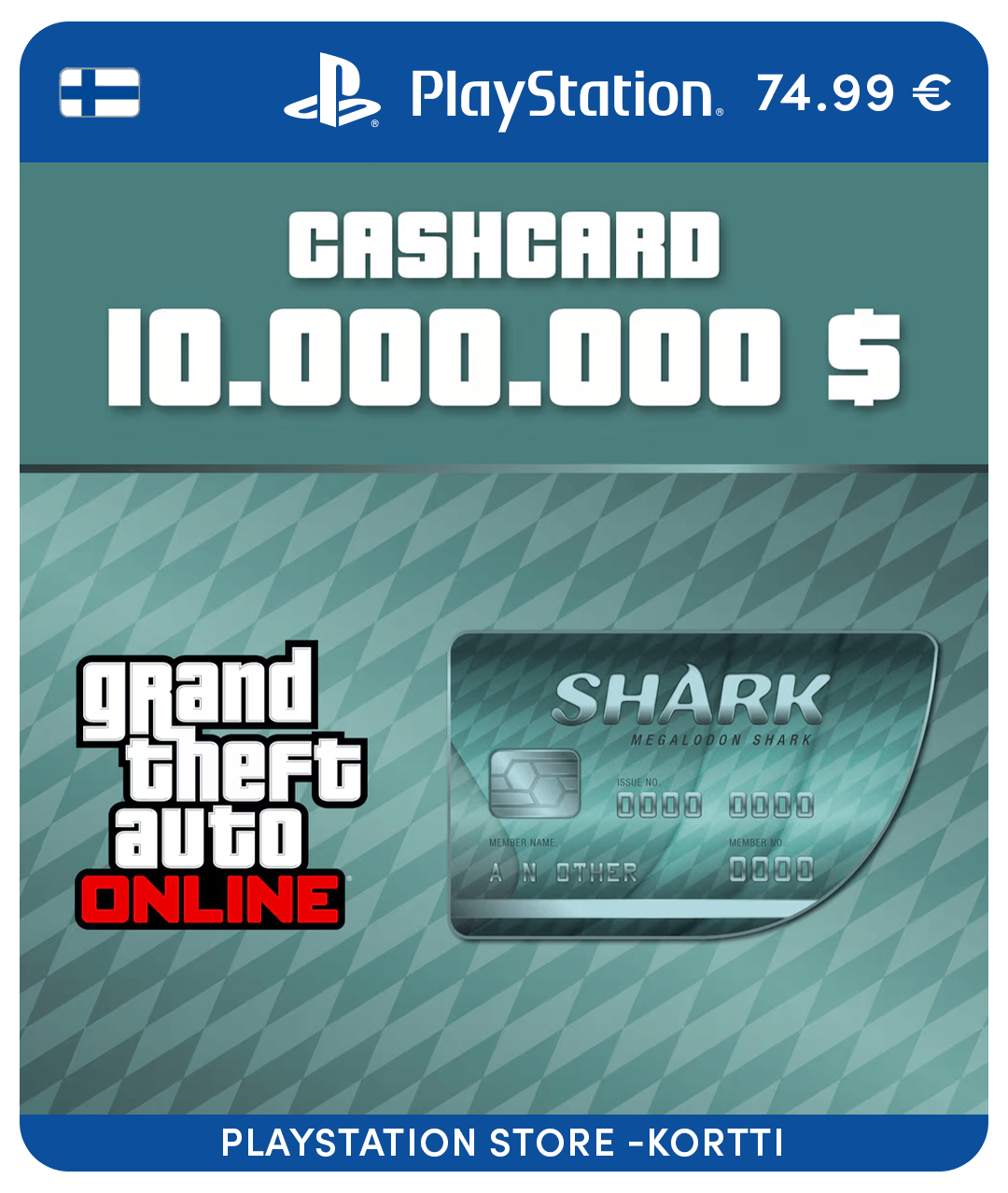 Megalodon Shark Card GTA Online (PSN-lahjakortti)