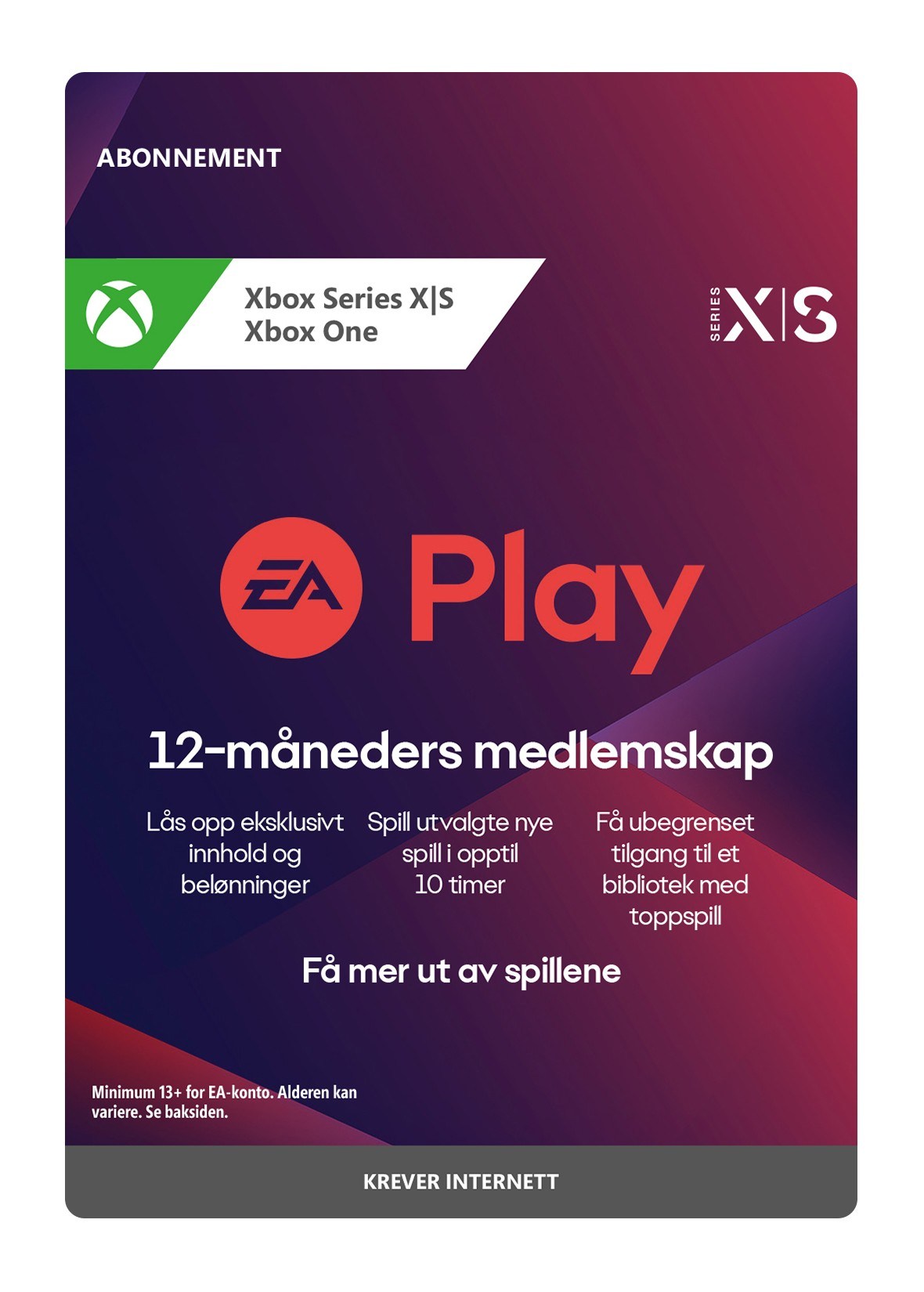 EA Play 12 måneder Xbox