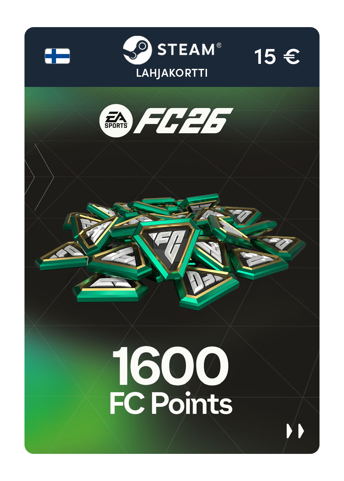 1 600 EA FC 26 -pistettä (Steam-lahjakortti)