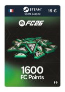 1.600 points EA FC 26 (Carte cadeau Steam) - FR