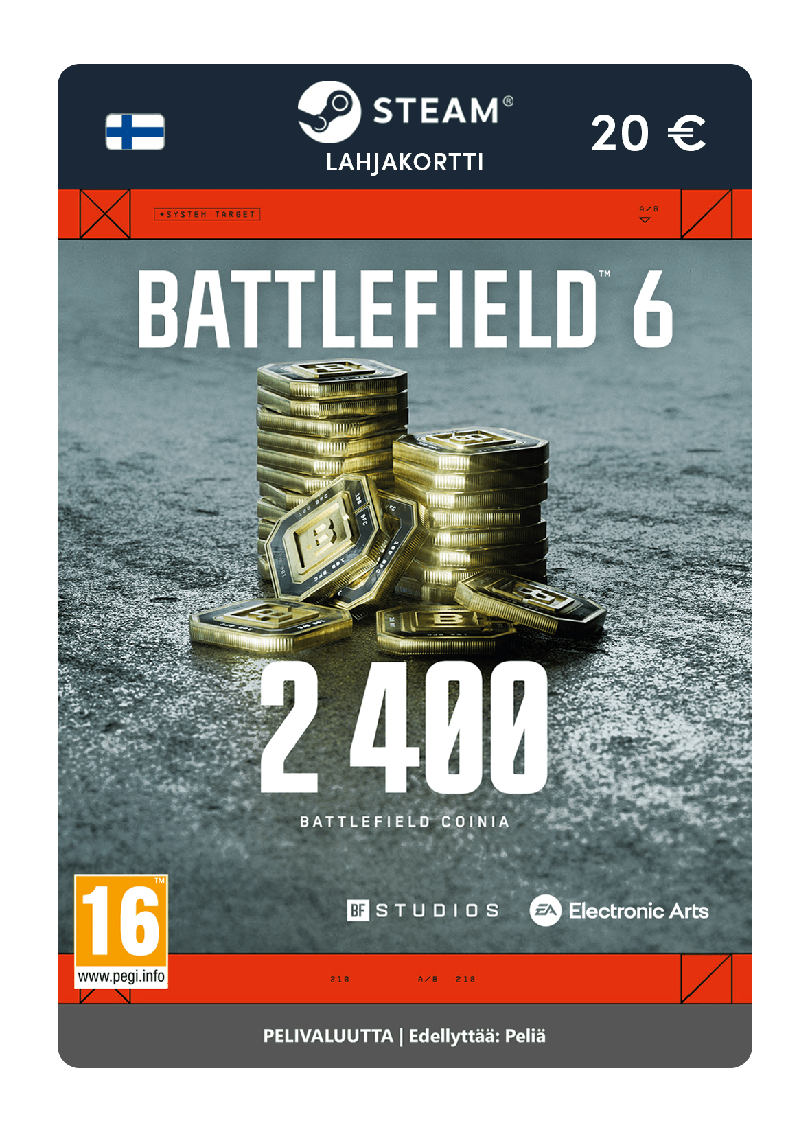 2 400 Battlefield-kolikkoa (Steam-lahjakortti)