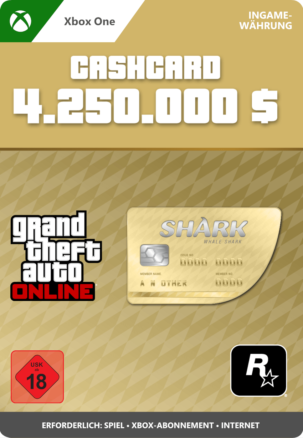 Whale Shark Card GTA Online (Xbox One)