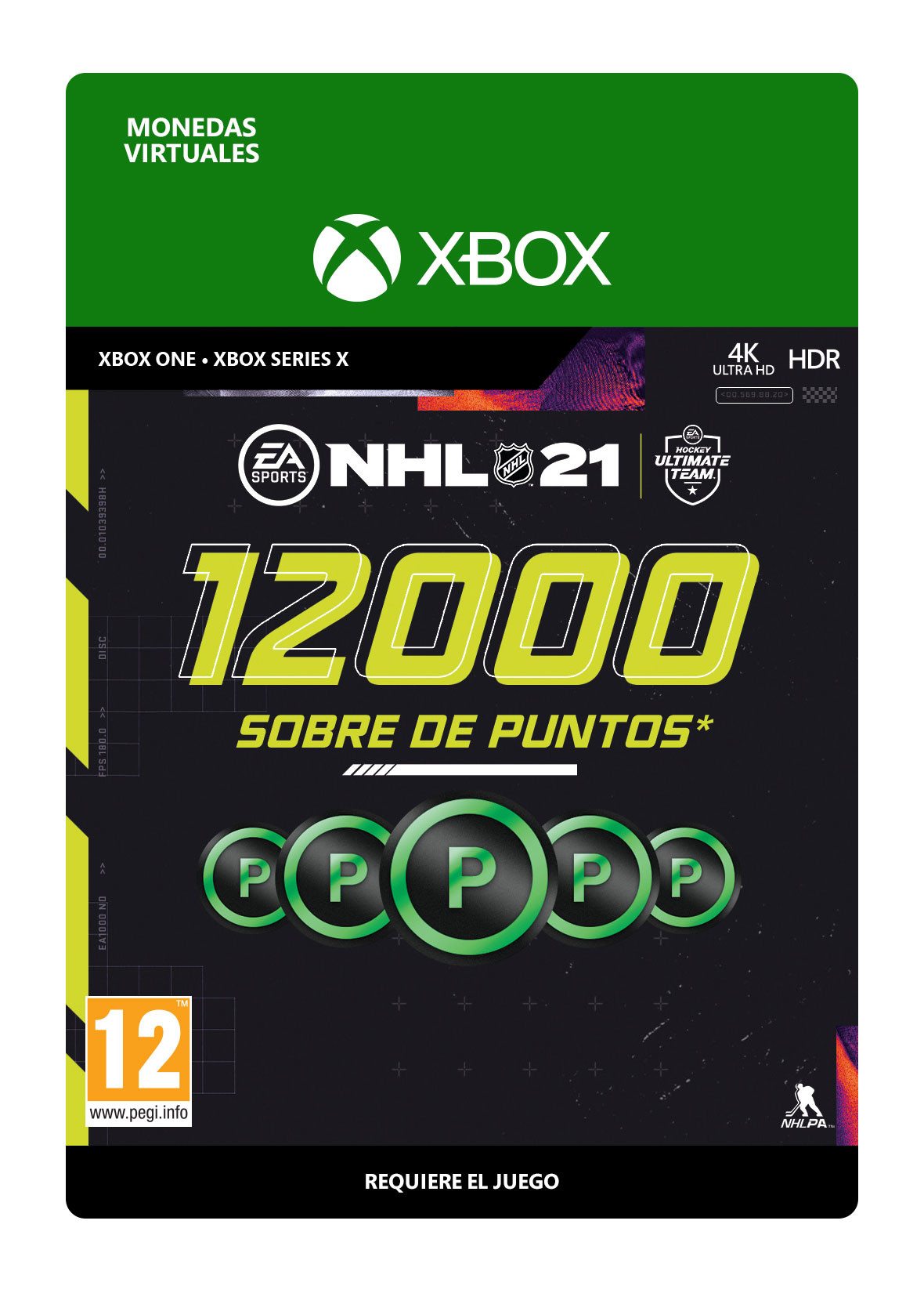 Sobre de 12000 NHL 21 Puntos