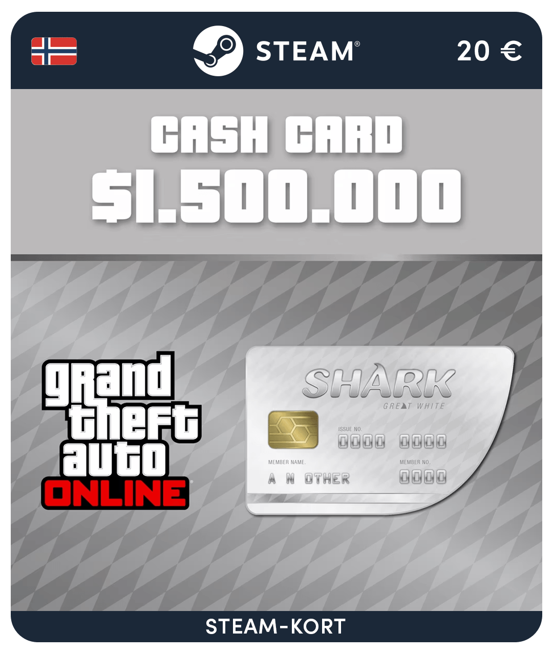 Great White Shark Card GTA Online (Steam Gift Card)