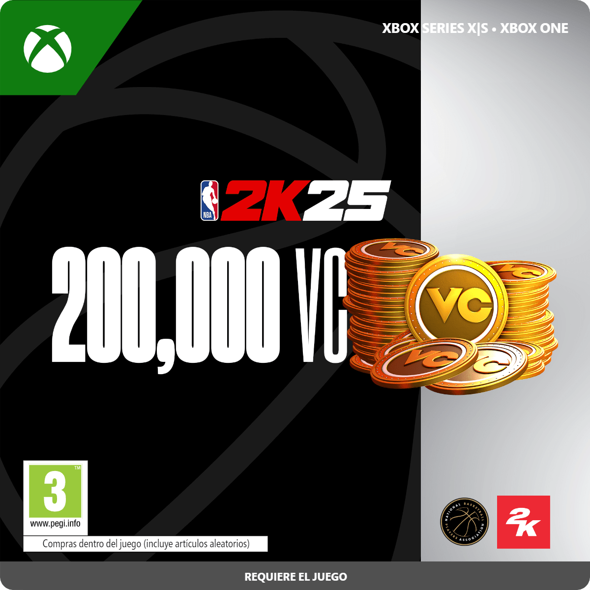 Paquete de 200.000 monedas virtuales de NBA 2K25