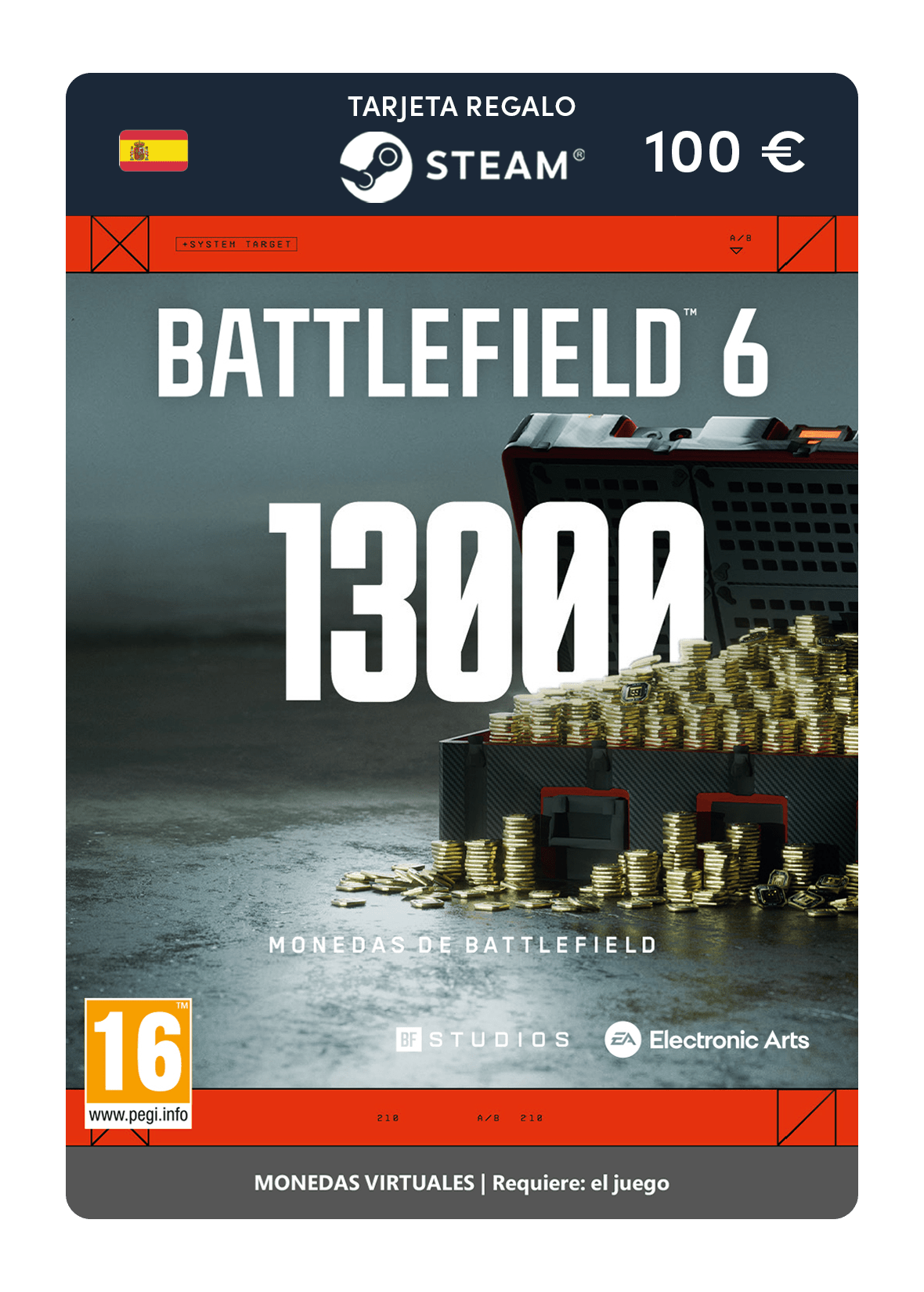 13000 monedas de Battlefield (tarjeta de regalo de Steam)