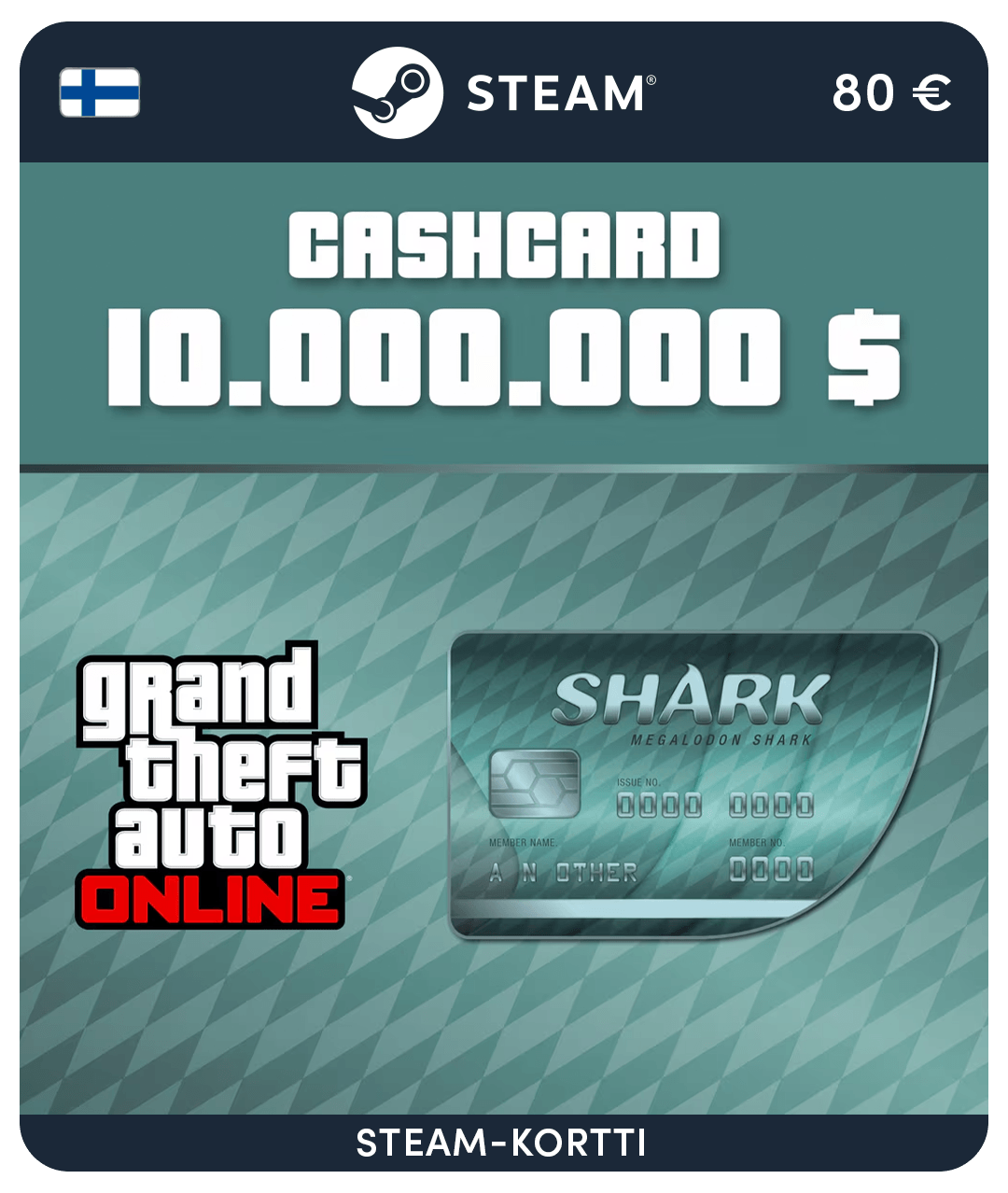 Megalodon Shark Card GTA Online (Steam-lahjakortti)