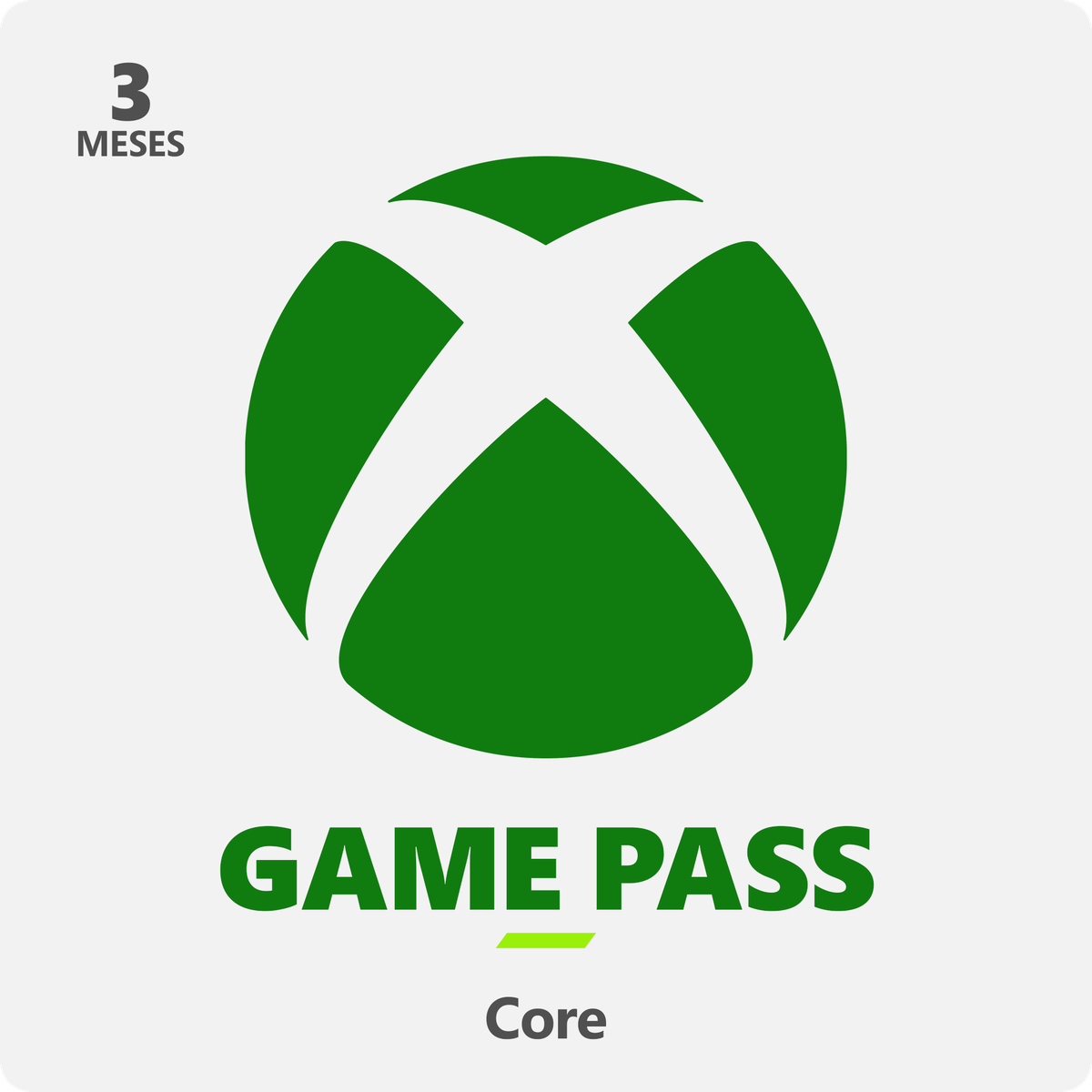Cartão MICROSOFT Xbox game Pass Core 3M (Formato Digital)