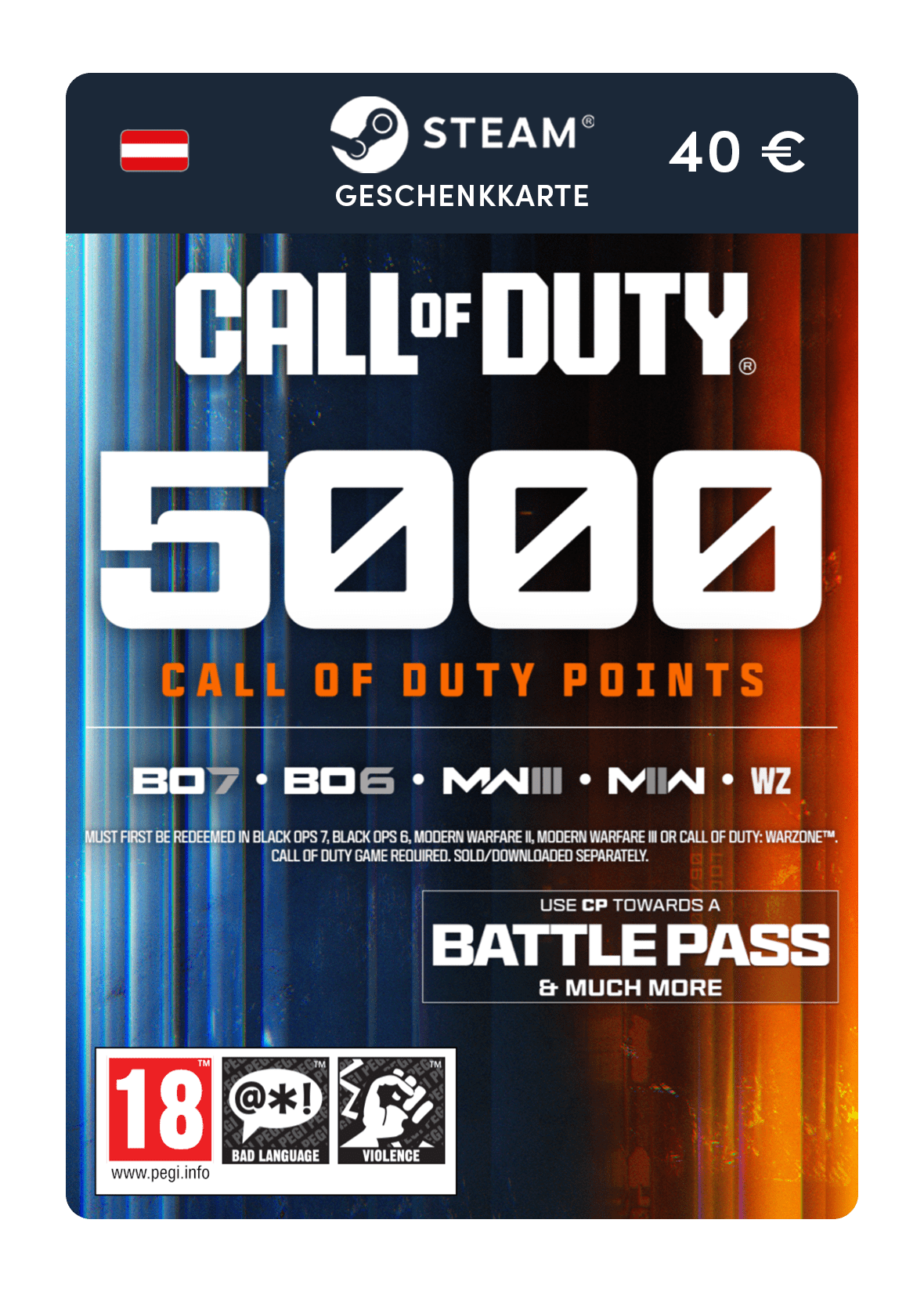 Buy 5,000 COD Points (Steam Gift Card) | Startselect