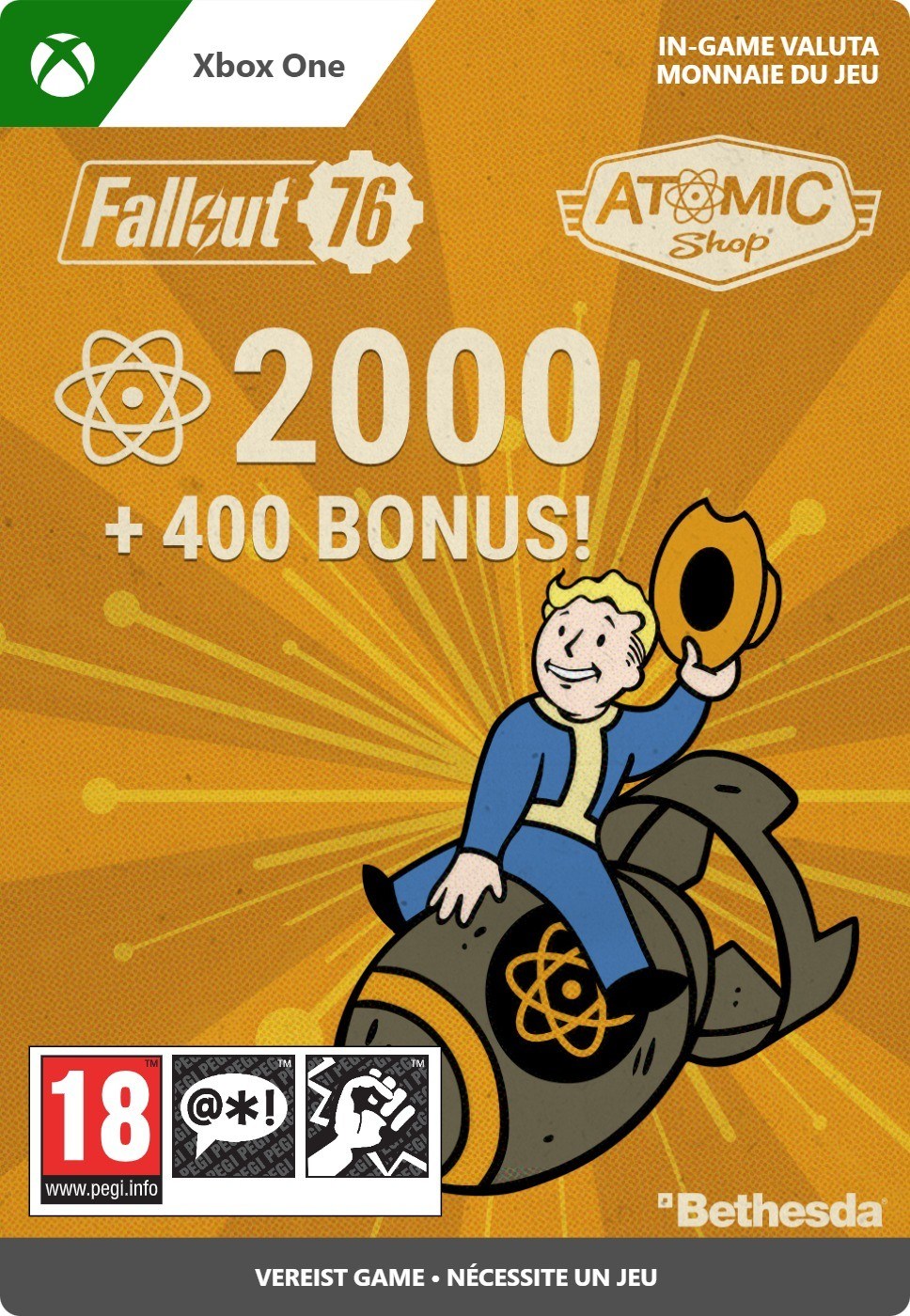 2000 Atomes (+400 Atomes bonus) - Fallout 76