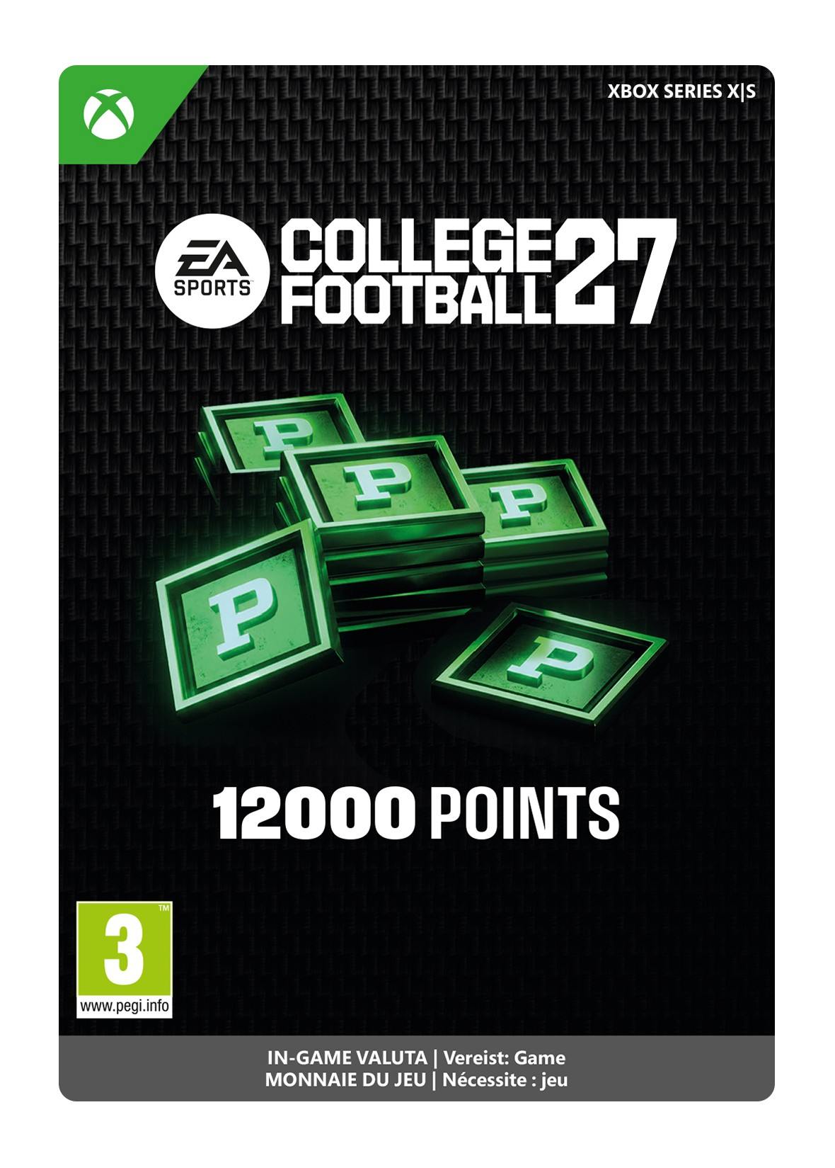 EA SPORTS COLLEGE FOOTBALL 27 12000 PUNTEN-PAKKET