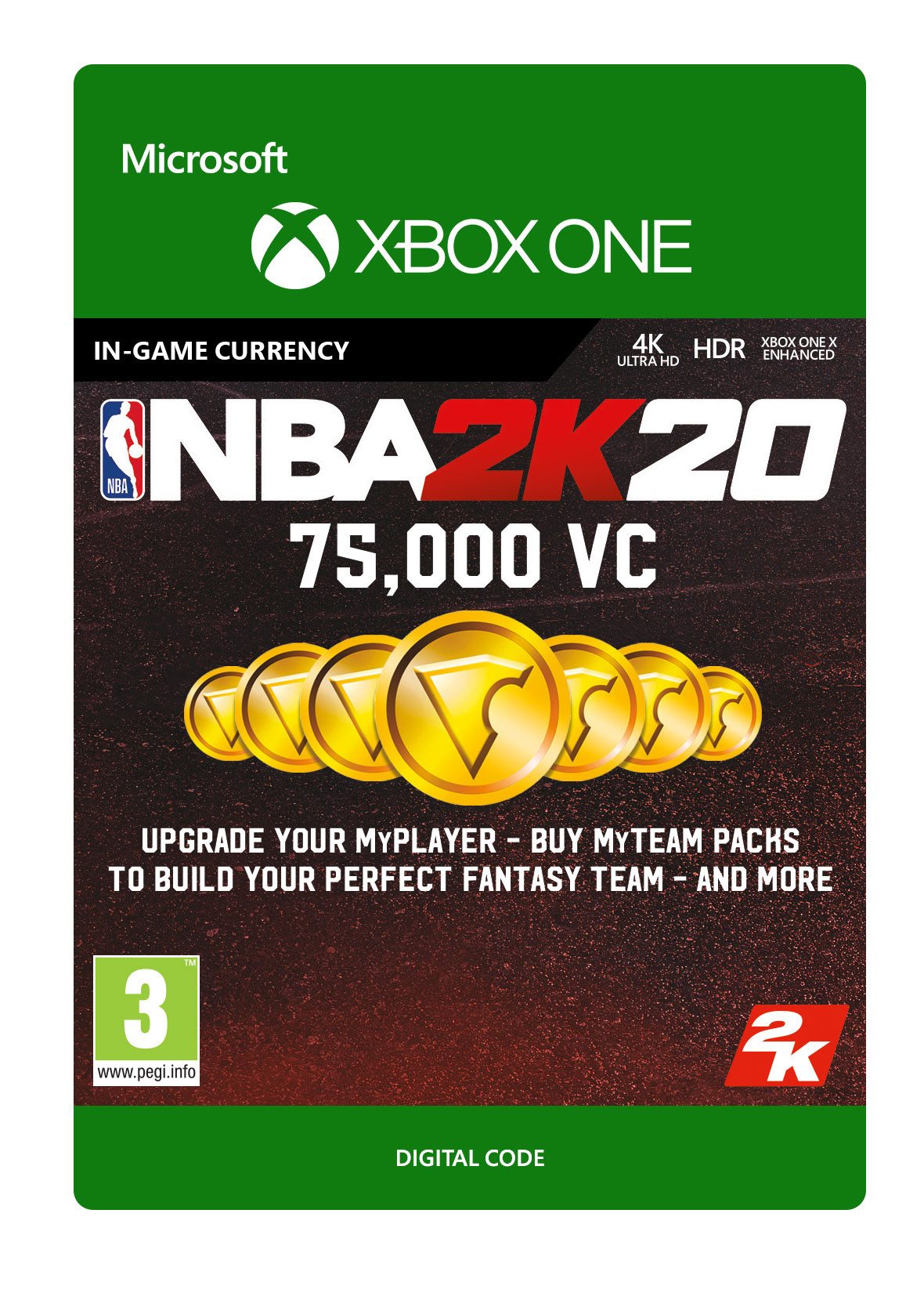 NBA 2K20 75 000 VC Xbox One spel