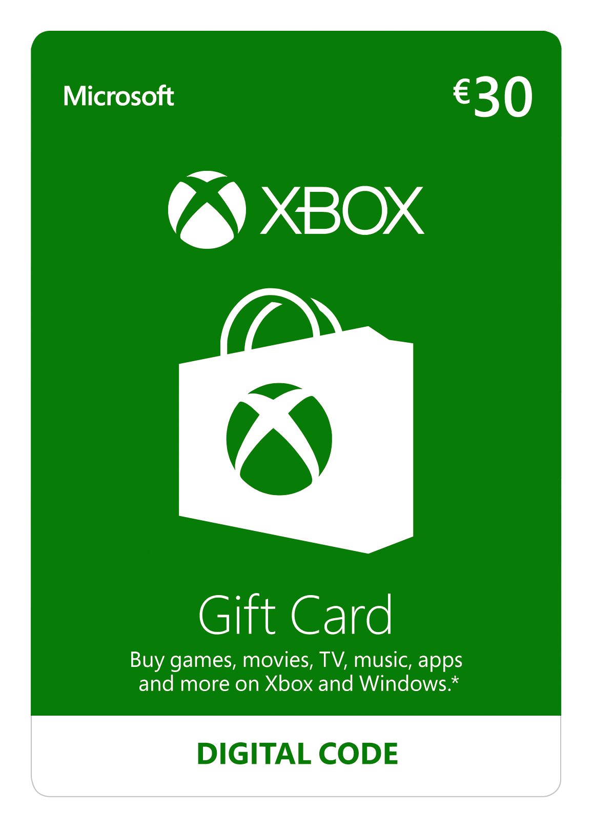 Acheter Carte Xbox € 30,00 (code digital)