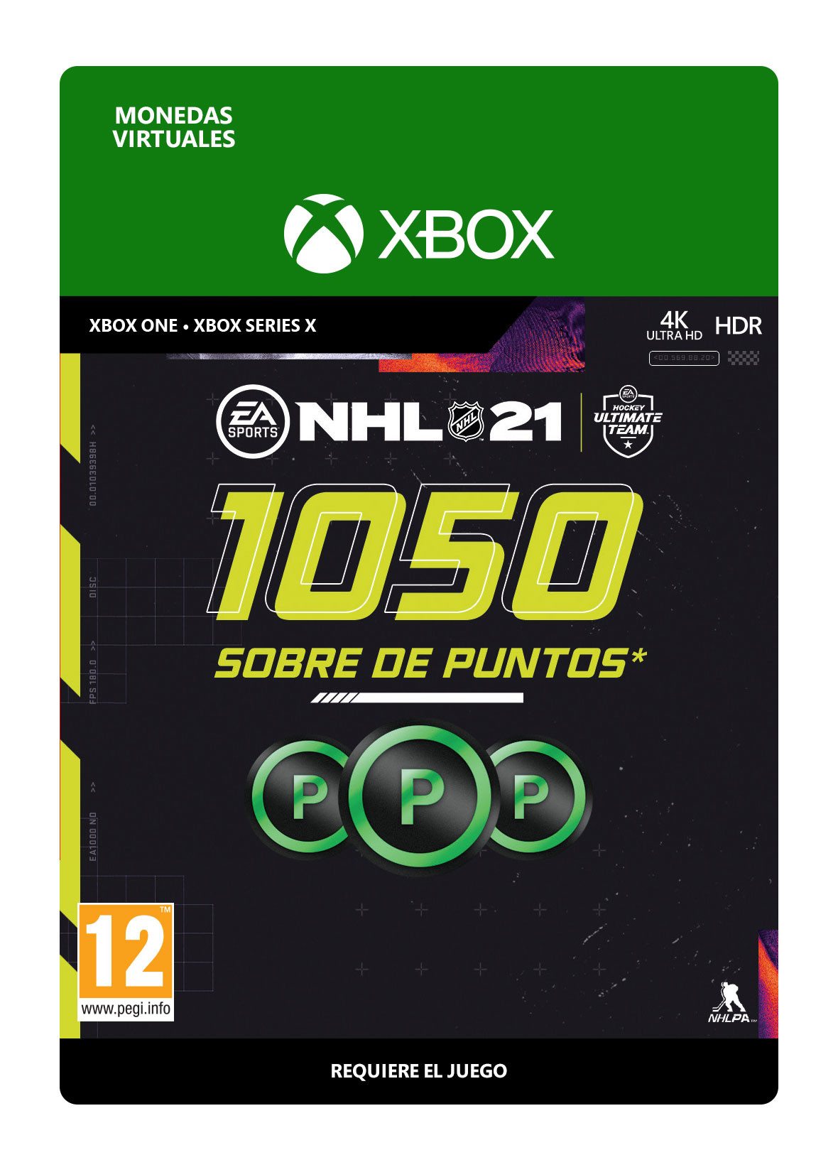 Sobre de 1050 NHL 21 Puntos