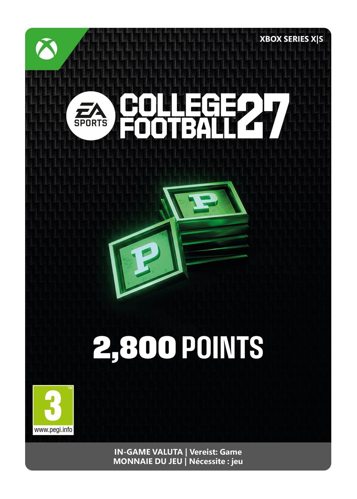 EA SPORTS COLLEGE FOOTBALL 27 2800 PUNTEN-PAKKET