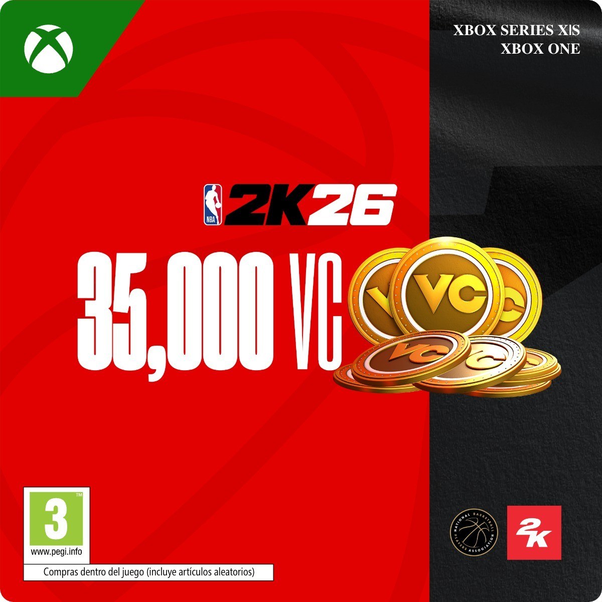 Paquete de 35.000 monedas virtuales de NBA 2K26