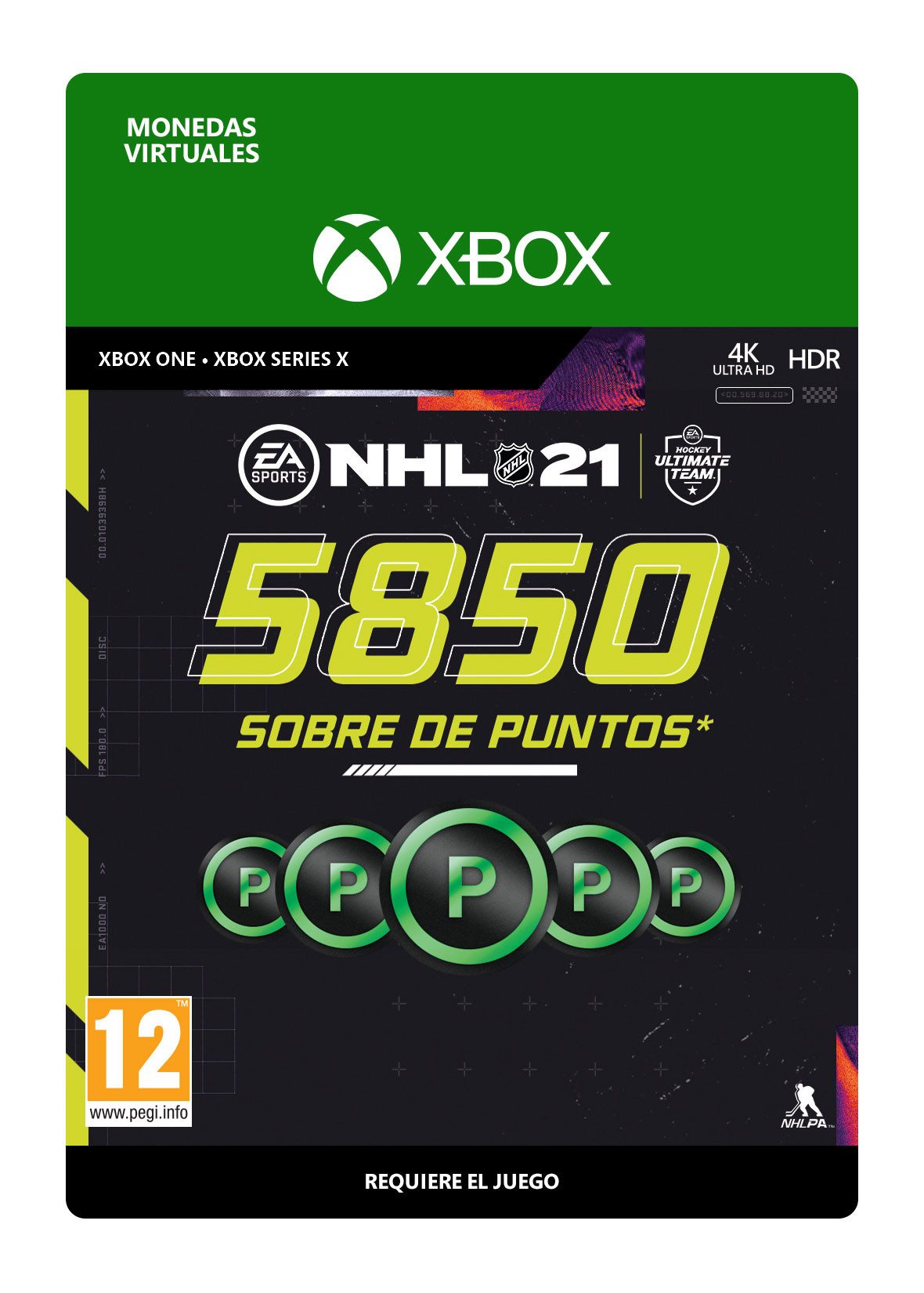 Sobre de 5850 NHL 21 Puntos