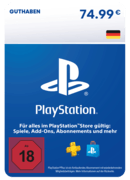 PlayStation Store Card 74,99€ - DE