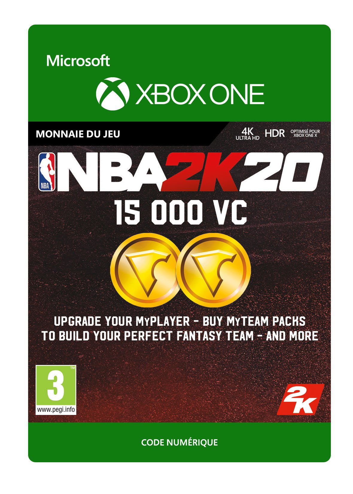 Acheter NBA 2K20 15 000 VC Xbox One Envoi par email